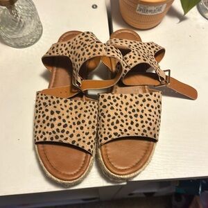Altard state platform sandals animal print